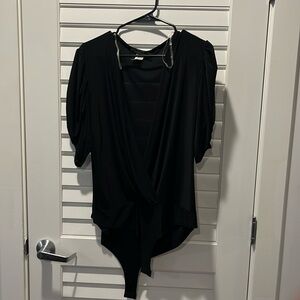 Black low cut bodysuit